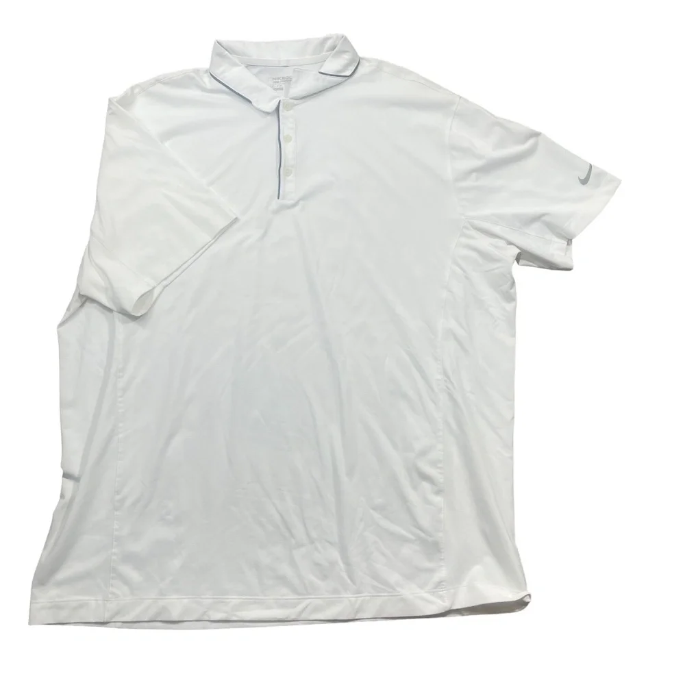Nike Golf Tour Performance XXL White Polo 1/4 Button 100% Polyester Golf Sports